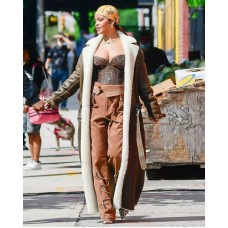 Rihanna Shearling Long Coat
